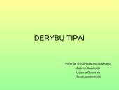 Derybų tipai