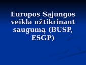Europos Sąjungos (ES) veikla užtikrinant saugumą (BUSP, ESGP)