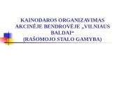 Kainodaros organizavimas AB "Vilniaus baldai"