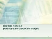 Kapitalo rinkos ir portfelio diversifikavimo teorijos