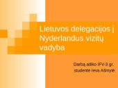 Lietuvos delegacijos į Nyderlandus vizitų vadyba