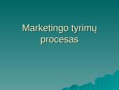 Marketingo tyrimų procesas