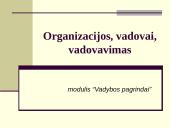 Organizacijos, vadovai, vadovavimas