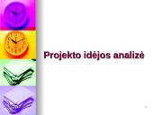 Projekto inicijavimas. Projekto idėjos analizė 5 puslapis