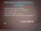 Reklamos išlaidų planas 2011 metams: Šiaulių filialas "Sarma" 9 puslapis