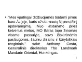 Viešbutis: "The Landmark Mandarin Oriental". Viešbučio baras: "MO" 18 puslapis