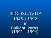 Jugoslavija ir Balkanų karas