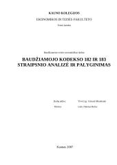 Baudžiamojo kodekso 182 ir 183 straipsnių analizė ir palyginimas