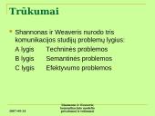 Shannono ir Weaverio komunikacijos modelio privalumai ir trūkumai 11 puslapis