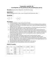 Investigation of the activity of the radioactive source