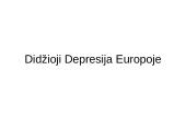 Didžioji Depresija Europoje
