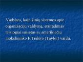 F. Tailoro indėlis į vadybą 3 puslapis