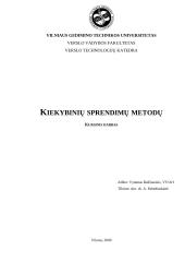 Kiekybinių spendimų metodų taikymas praktikoje