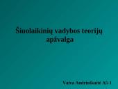 Šiuolaikinių vadybos teorijų apžvalga