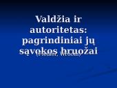 Valdžia ir autoritetas: pagrindiniai jų sąvokos bruožai