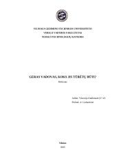 Geras vadovas, koks jis turėtų būti?