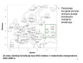 Sąryšis tarp NAO ir temperatūros bei kritulių kiekio Europoje (žiemos sezonu) laiko atžvilgiu 12 puslapis