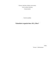 Kainodaros organizavimas AB "Lifosa"