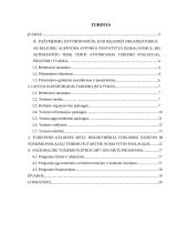 Teisės aktų reglamentuojančių turizmo administravimą analizė