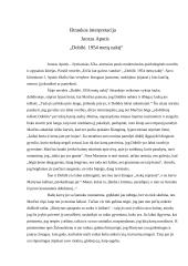 Ištraukos interpretacija - Juozas Aputis „Dobilė. 1954 metų naktį“