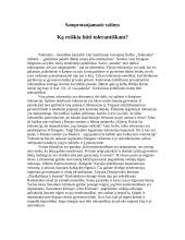 Ką reiškia būti tolerantiškam?