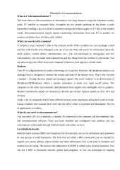 Telecommunications and internet