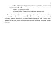 Cultural aspects in reporting news in British and Lithuanian press 8 puslapis