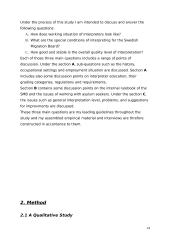 The Interpreter. A study of the working situation of interpreters in general, and those who work for the Swedish Migration Board 14 puslapis