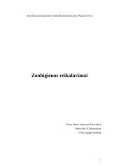 Zoohigienos reikalavimai