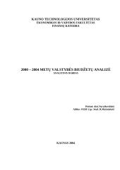 2000 – 2004 metų valstybės biudžetų analizė