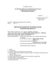 Medienos lukšto skutimo staklių Лy 17 – 4 dešiniojo suklio galvutės vidinio suklio  remonto technologijos procesas 2 puslapis