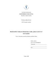 Profesinės veiklos praktika: turto ir finansinių nuostolių draudimas UADB "Ergo Lietuva"