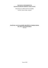 Pagėgių savivaldybės biudžeto formavimas ir lėšų panaudojimas