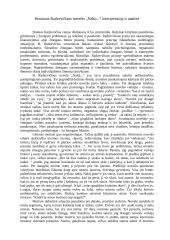 Broniaus Radzevičiaus novelės „Naktį...“ analizė