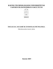 Infliacija. jos esmė ir antiinfliacinė politika