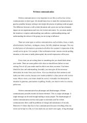 Written communication in our life