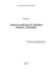 M. Katiliškis "Užuovėja": lietuvių tradicijos