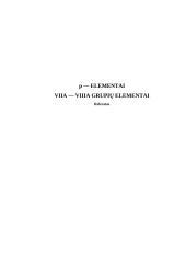 P — elementai. VIIA – VIIIA grupių elementai