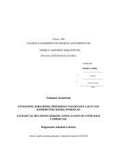 Finansinių sprendimų priėmimas naudojant Lietuvos komercinių bankų paskolas 2 puslapis