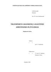 Transporto grandinių logistinio aprūpinimo plėtojimas