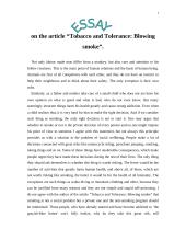 Tobacco and tolerance: blowing smoke