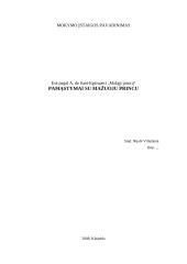 Pamąstymai su mažuoju princu pagal A. de Sent-Egziuperi "Mažasis princas"