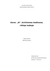 Garso "B" įtvirtinimas žodžiuose, rišlioje kalboje