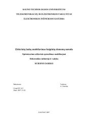 Elektrinių laukų modeliavimas baigtinių elementų metodu. Optimizavimo uždavinio sprendimas modeliuojant