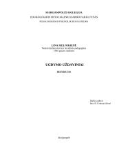 Ugdymo uždaviniai (klasifikacijos, įgyvendinimas)