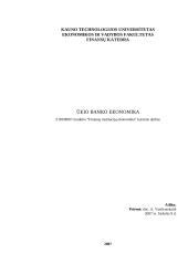 Įmonės ekonominis vertinimas: "Ūkio bankas"