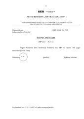 Įmonės raštvedybos charakteristika: AB "SEB Vilniaus Bankas" 15 puslapis