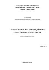 Lietuvos respublikos mokesčių sudėties, struktūros ir jų kitimo analizė