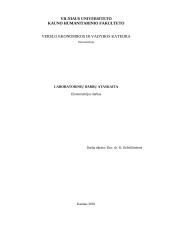 Ekonometrijos laboratorinių darbų ataskaita
