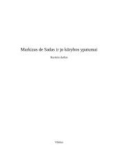 Markizas de Sadas ir jo kūrybos ypatumai
